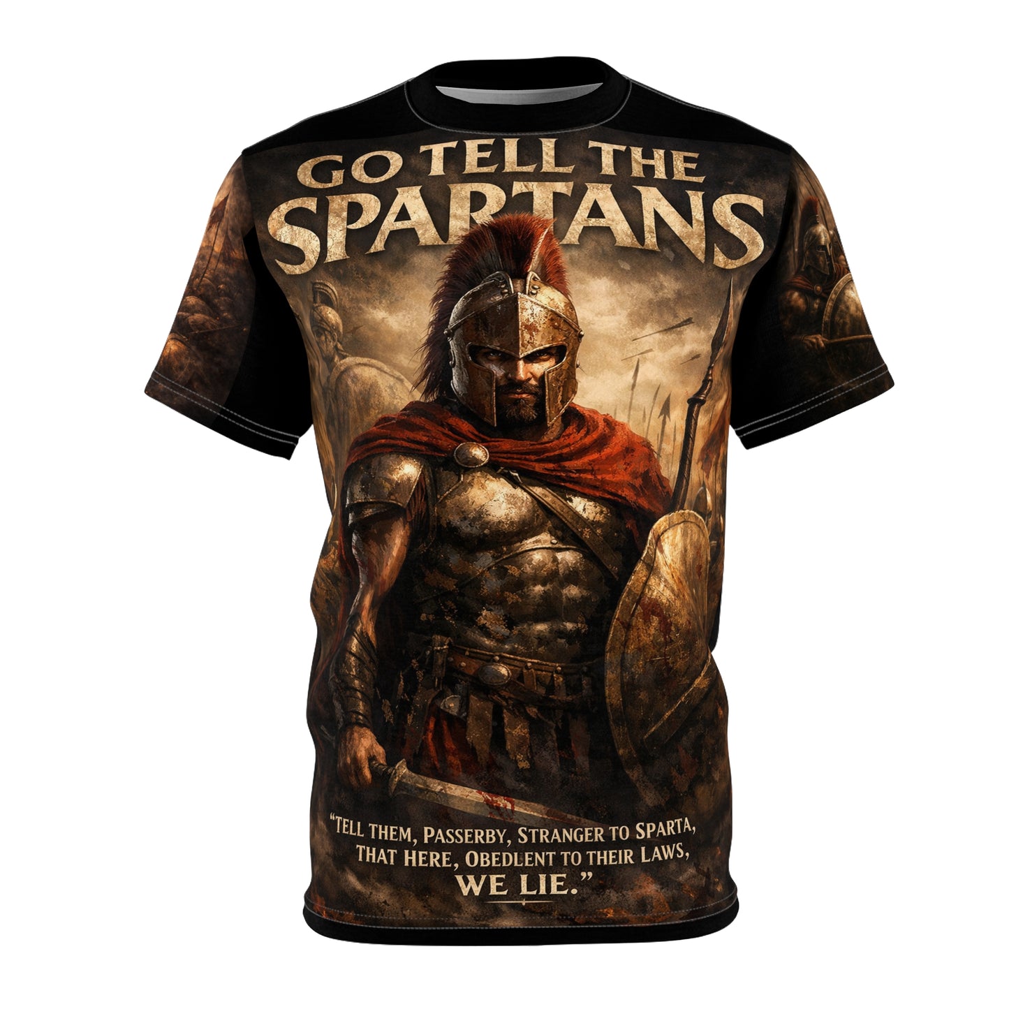 Go Tell the Spartans Tribute Tee — Thermopylae 480 BC