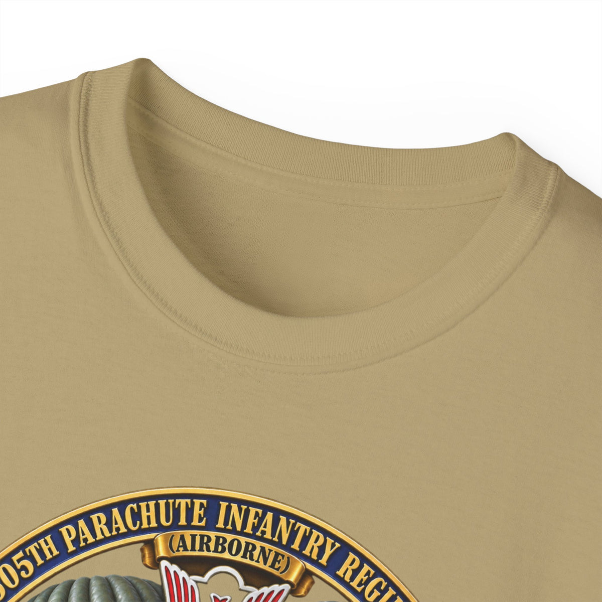 Unisex Ultra Cotton Tee - Army - Combat Vet w 505th PIR - 82nd Airborne  w Campaigns - Soldiers - SSI - 3D - Enhanced