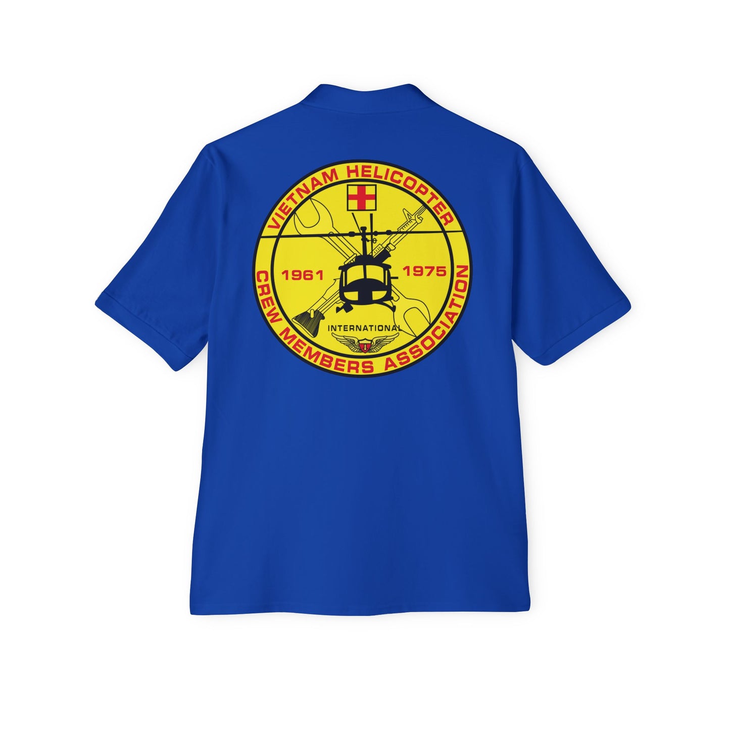 Men's Casual Piqué Polo - Vietnam Helicopter