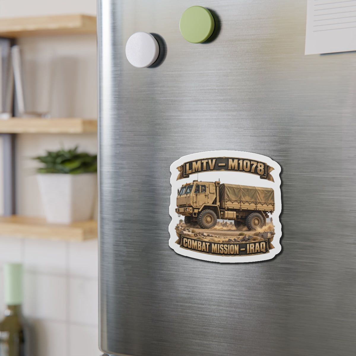 Die-Cut Magnets — Army - LMTV - 1078 - Combat Mission - Iraq - 3D - Enhanced