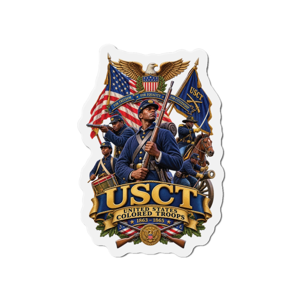 Die-Cut Magnets — United States Colored Troops (USCT) - Civil War - 3D - Enhanced