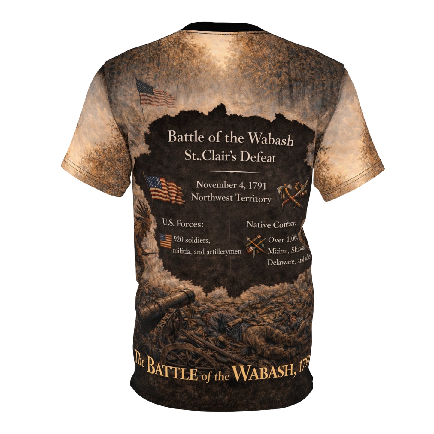 Battle of the Wabash 1791 All-Over Print Tee — “When the Line Broke”