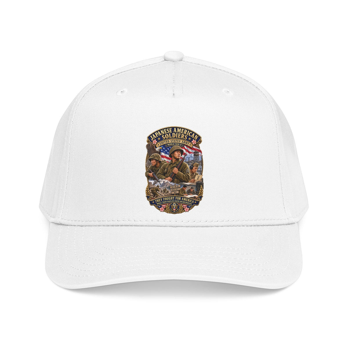 Mid Profile Baseball Cap - Japanese American WWII Soldiers - 3D - Enhanced
