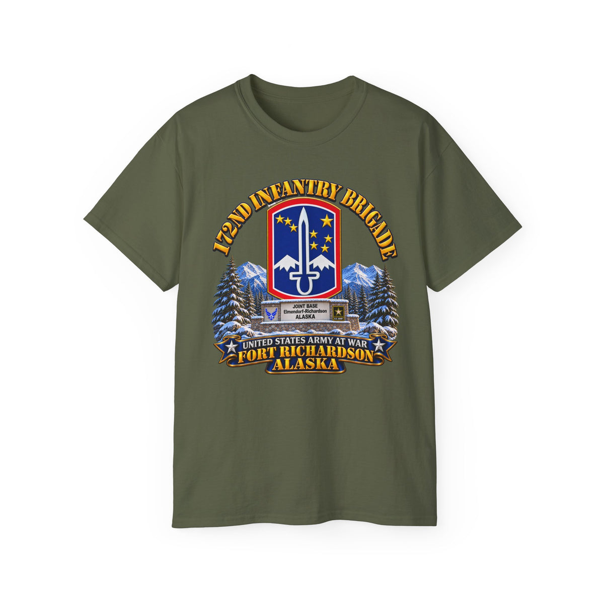 Unisex Ultra Cotton Tee - 172nd Infantry Brigade - Ft Richardson, Alaska - 3D - Enhanced