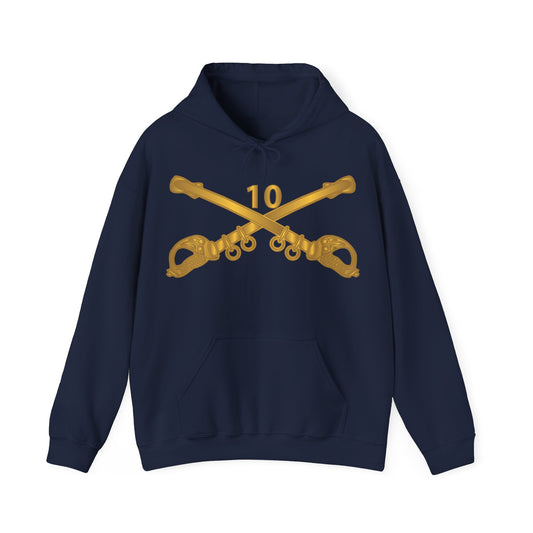 Unisex Heavy Blend Hooded Sweatshirt - Army - 10th Cavalry Branch wo Txt