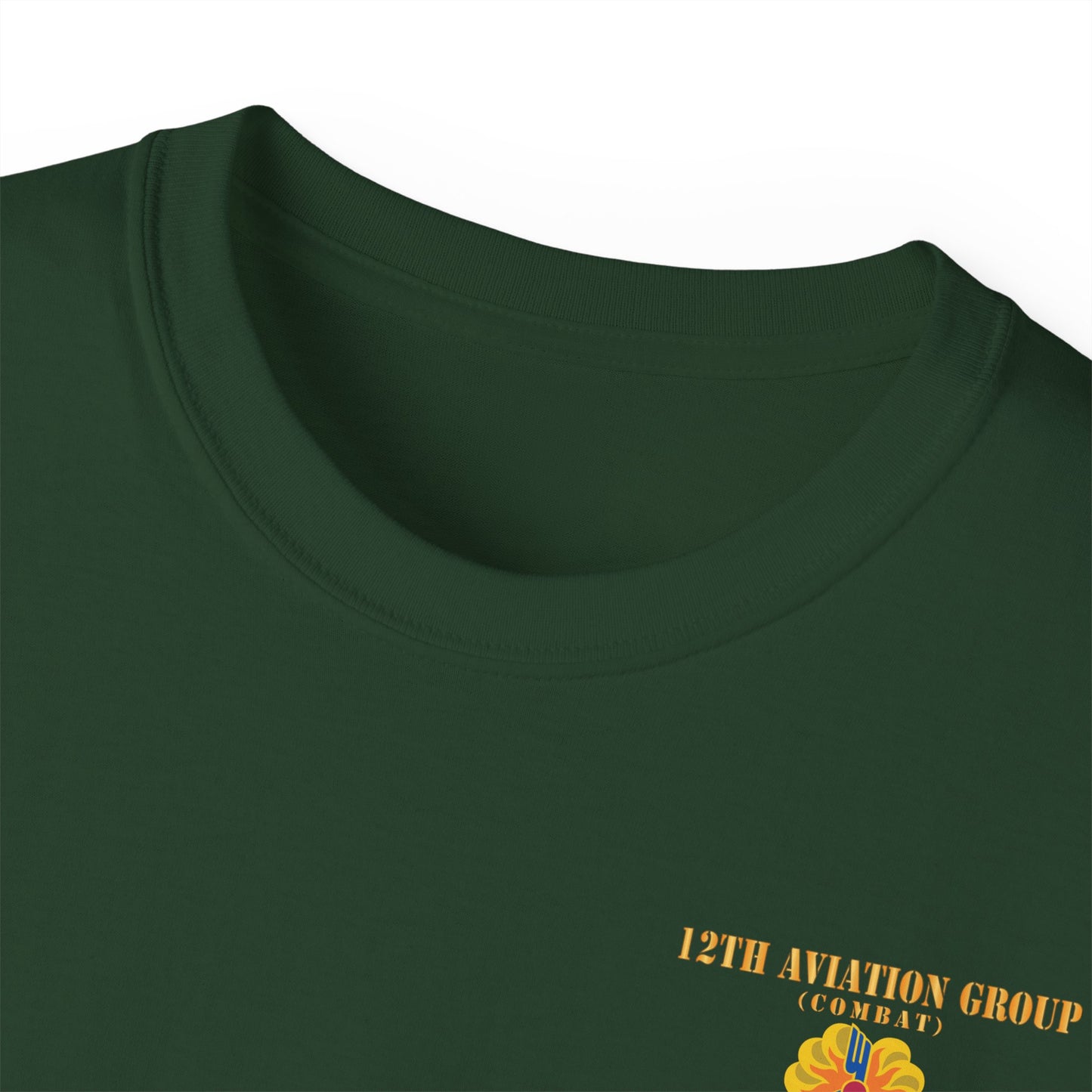 Unisex Ultra Cotton Tee - Army - 12th  AVN Group, Combat -  DUI - Aircrew, Vietnam War - Veteran VN SVC X 300