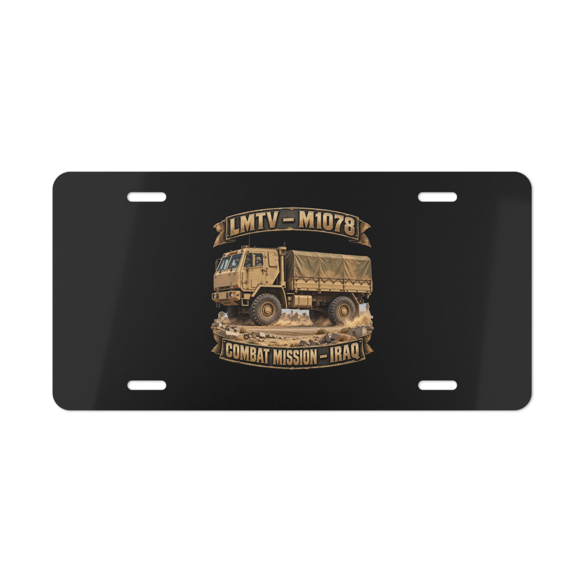Vanity License Plate - Army - LMTV - 1078 - Combat Mission - Iraq - 3D - Enhanced
