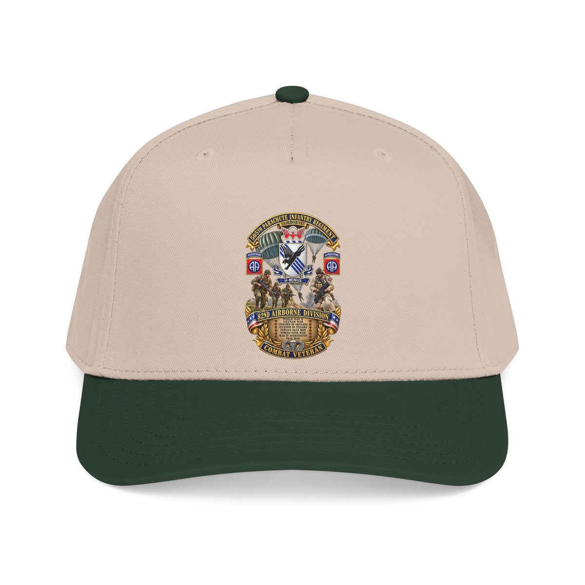 Mid Profile Baseball Cap - Army - Combat Vet w 505th PIR - 82nd Airborne  w Campaigns - Soldiers - SSI - 3D - Enhanced