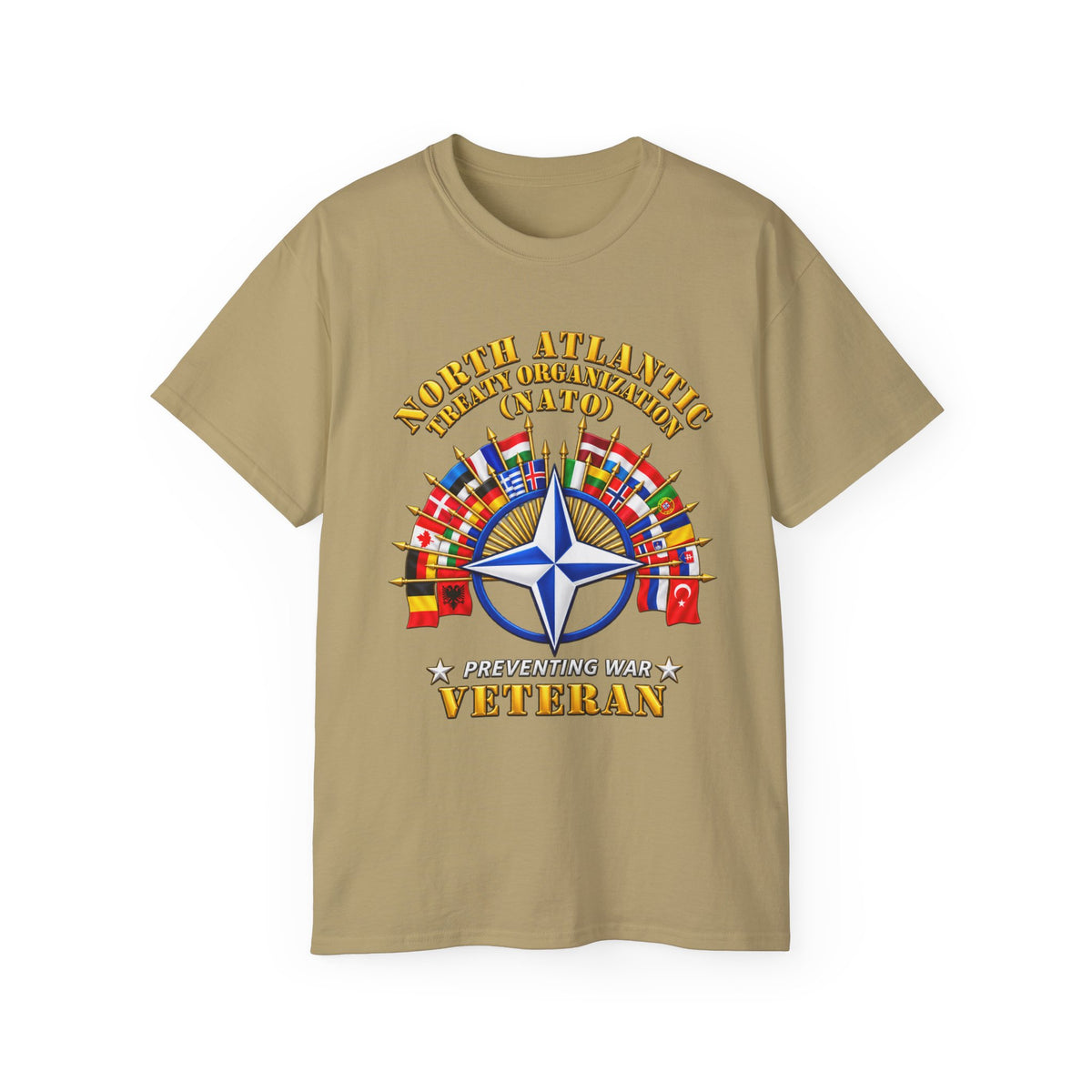 Unisex Ultra Cotton Tee - NATO - Polished NATO Veteran - with flags - 3D - Transparent