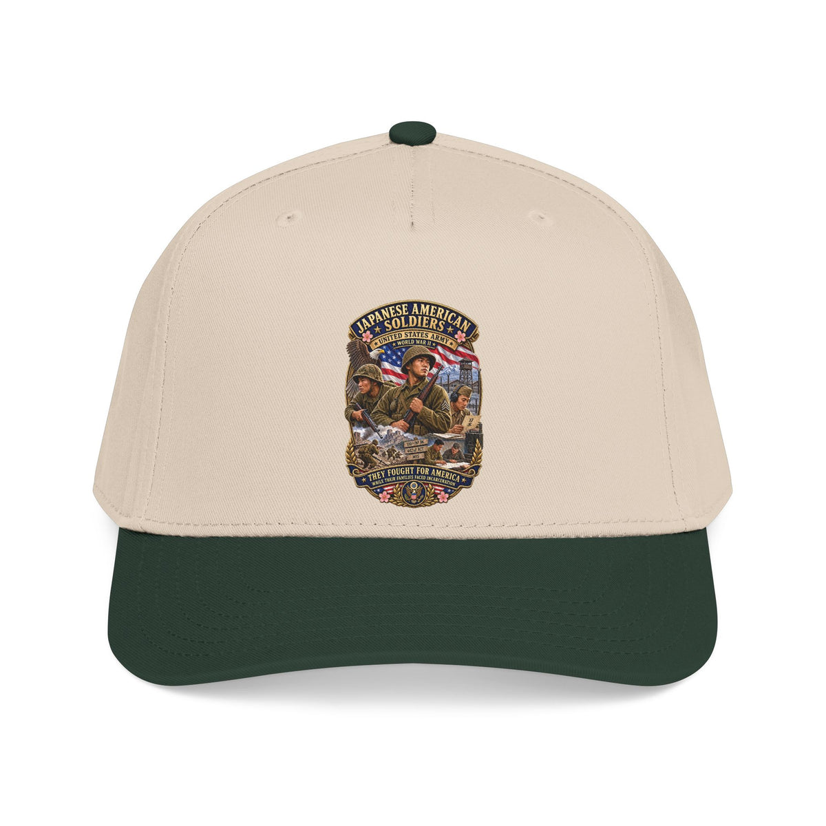 Mid Profile Baseball Cap - Japanese American WWII Soldiers - 3D - Enhanced