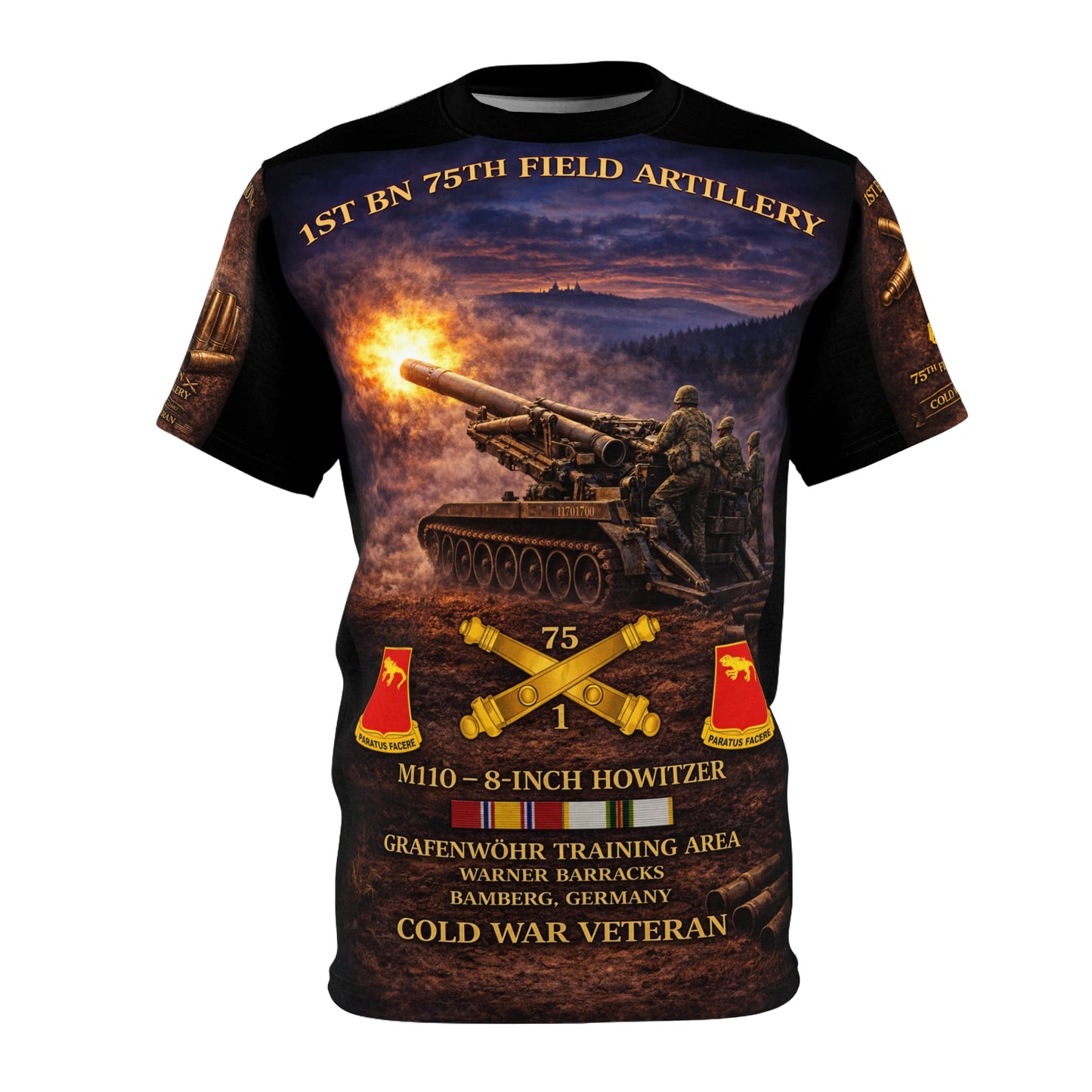 1st Battalion 75th Field Artillery Tribute Tee — M110 8-Inch Cold War Veteran