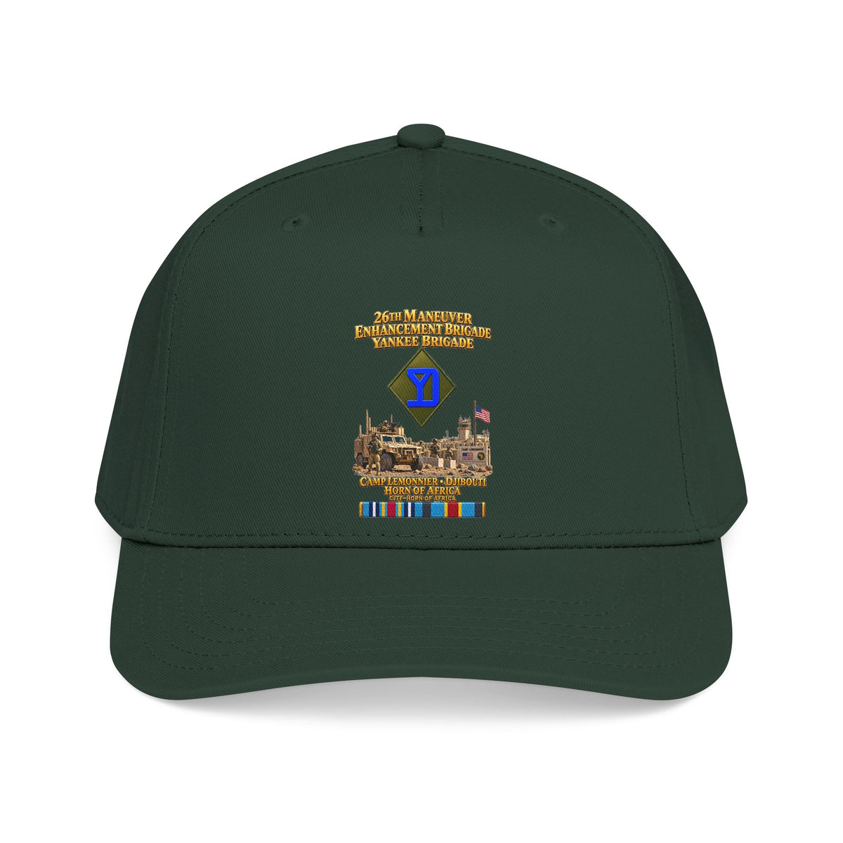 Mid Profile Baseball Cap - Army- 26th Maneuver Enhancement Brigade - Camp Lemonnier, Djibouti - Horn of Africa - CJTF - HOA - 3D - Enhanced