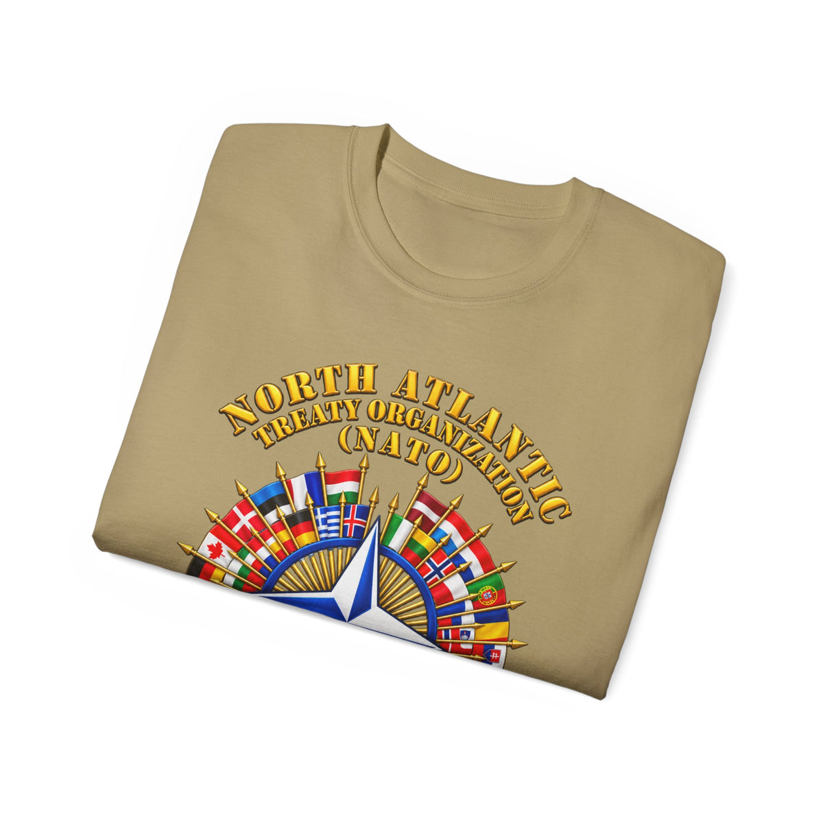 Unisex Ultra Cotton Tee - NATO - Polished NATO Veteran - with flags - 3D - Transparent