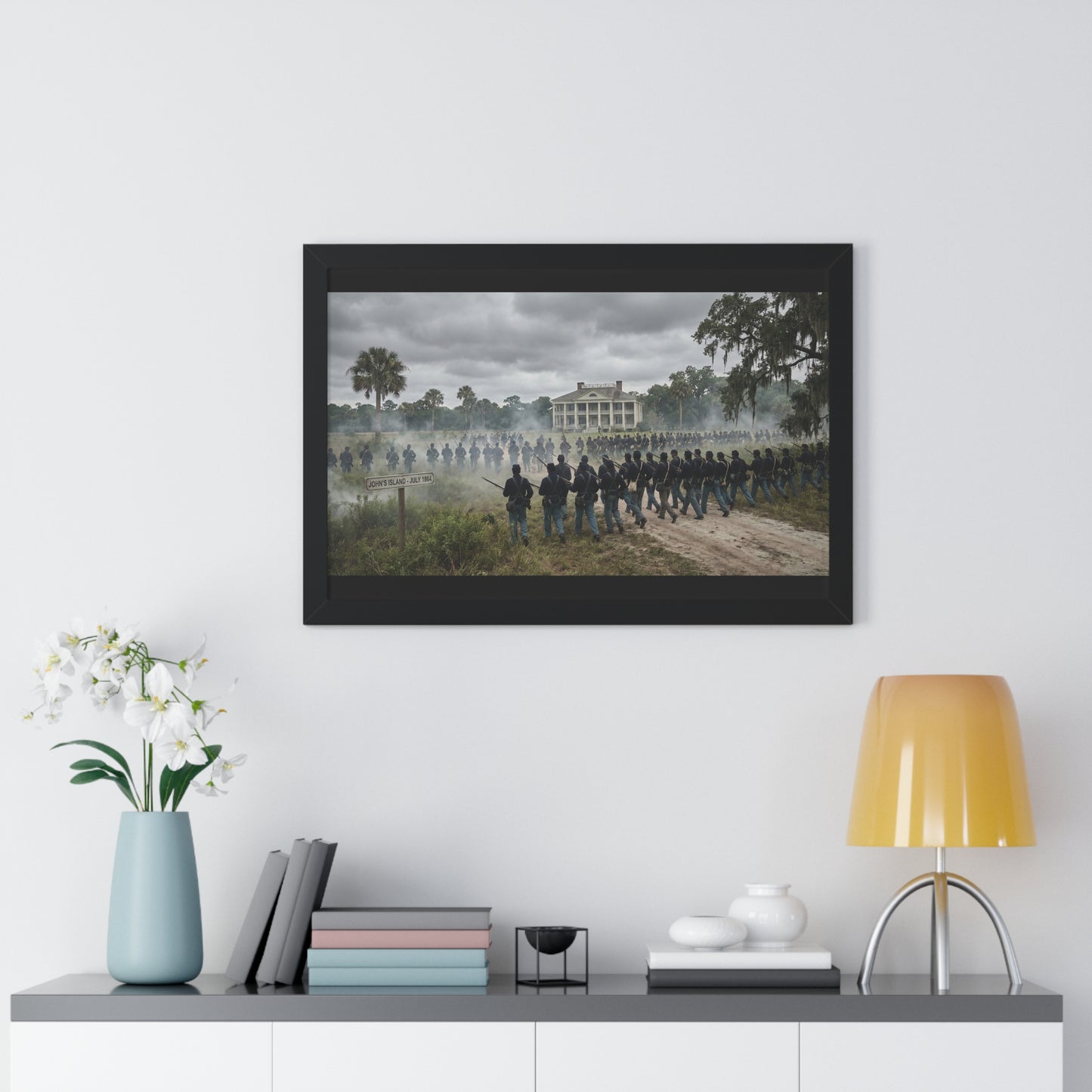 Framed Horizontal Poster — 26th UCS advancing on Johns Creek