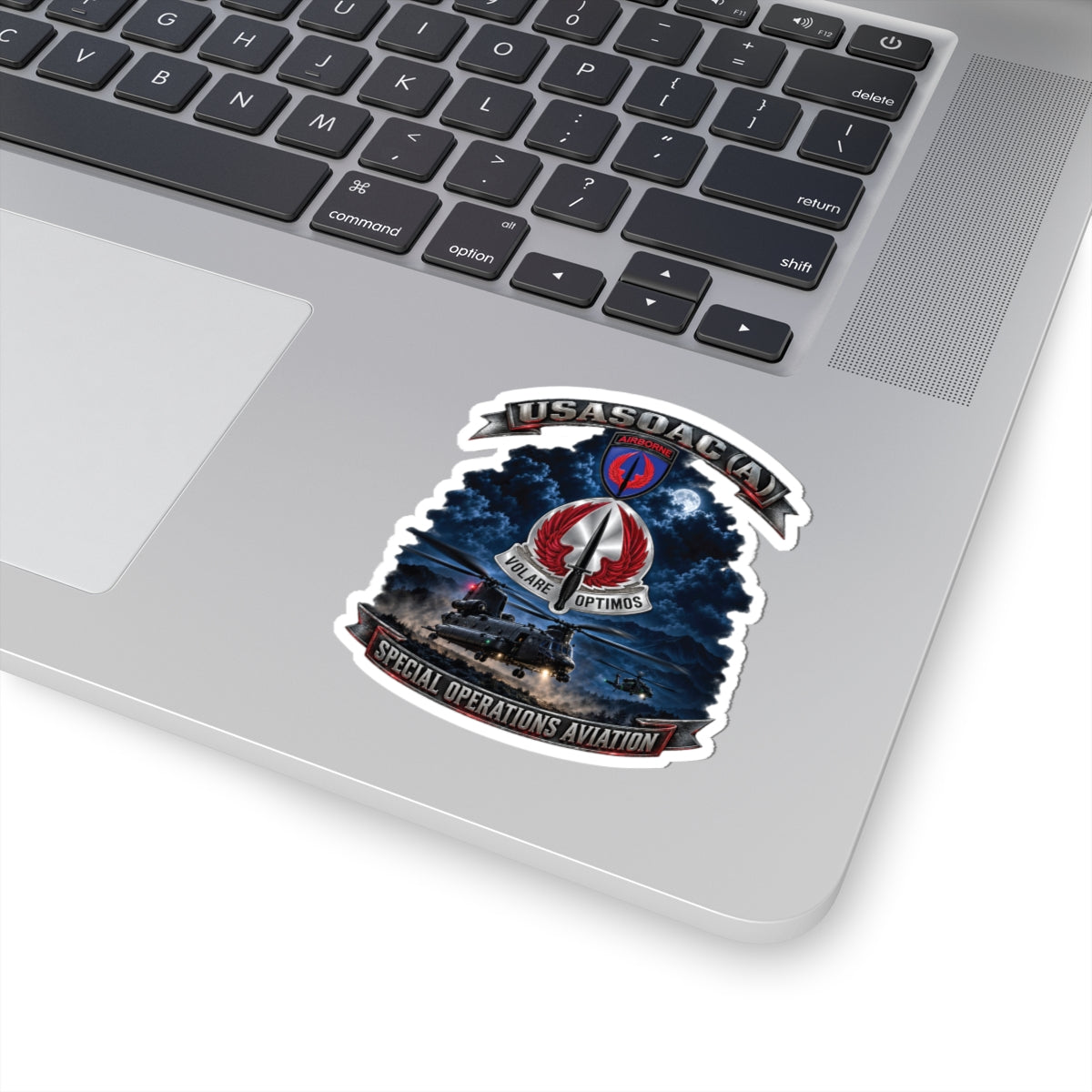 Kiss-Cut Stickers - USA Special Operations Aviation Command (Airborne) - SSI, DUI with Scene - 3D - Enhanced