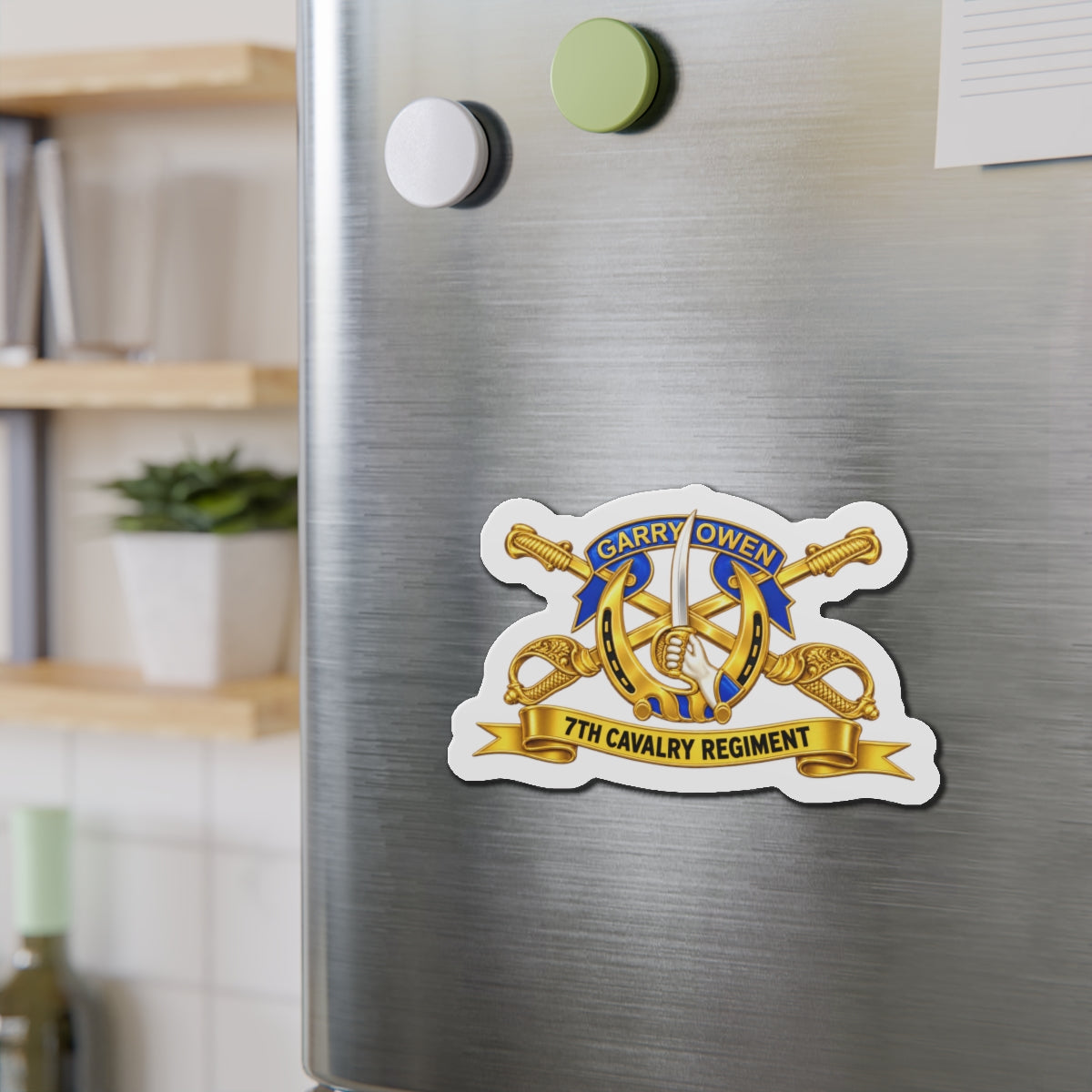 Die-Cut Magnets — 7th Cavalry Regiment - DUI, Br, Ribbon wo Scene - 3D - Transparent