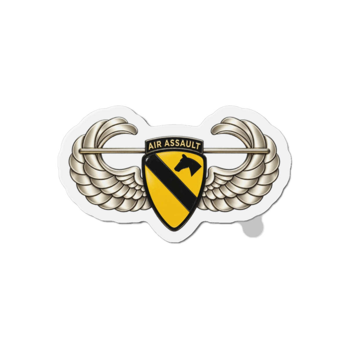 Die-Cut Magnets — 1st Cavalry Division w Air Assault Tab on Airborne Badge wo Txt - 3D - Transparent