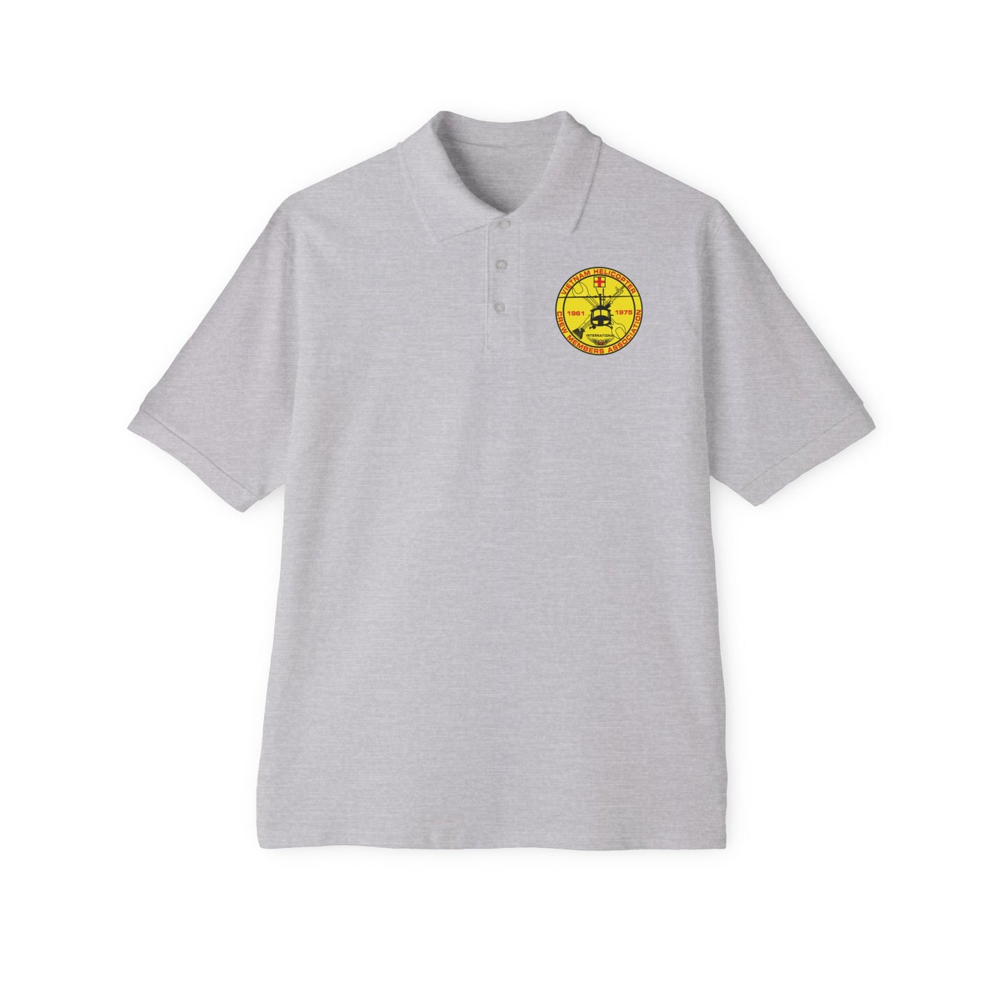 Men's Casual Piqué Polo - Vietnam Helicopter
