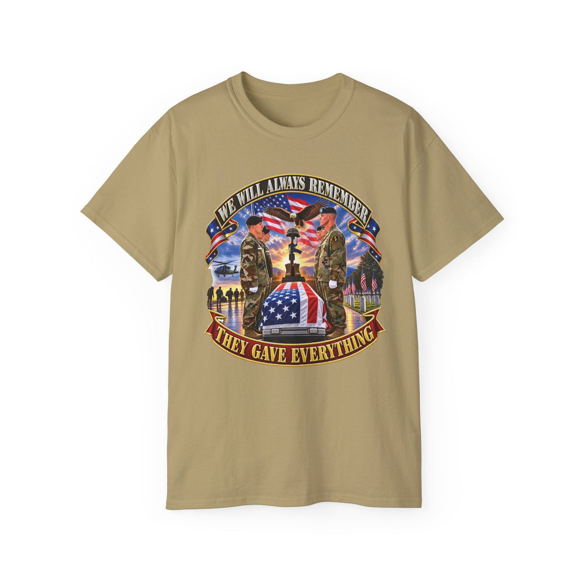 Unisex Ultra Cotton Tee - Emblem - We Will Always Remember - They Gave Everything - 3D - Enhanced