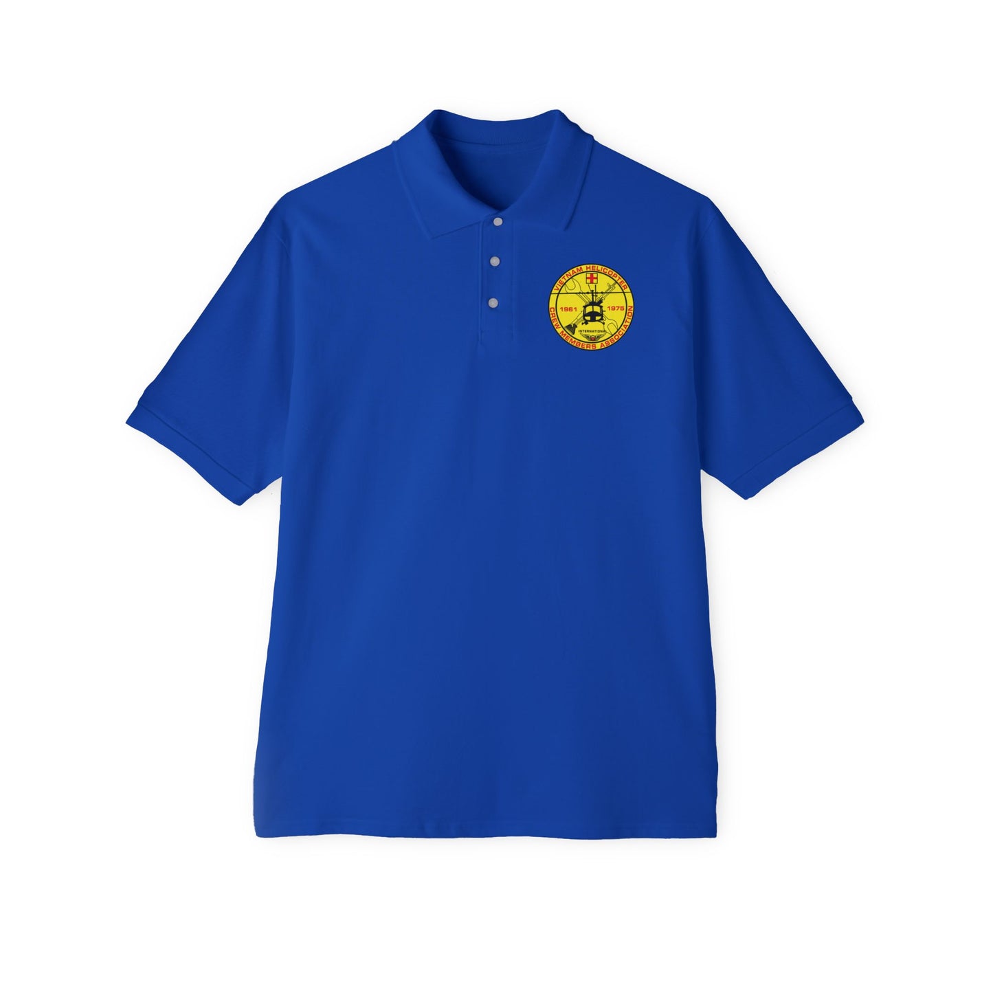 Men's Casual Piqué Polo - Vietnam Helicopter