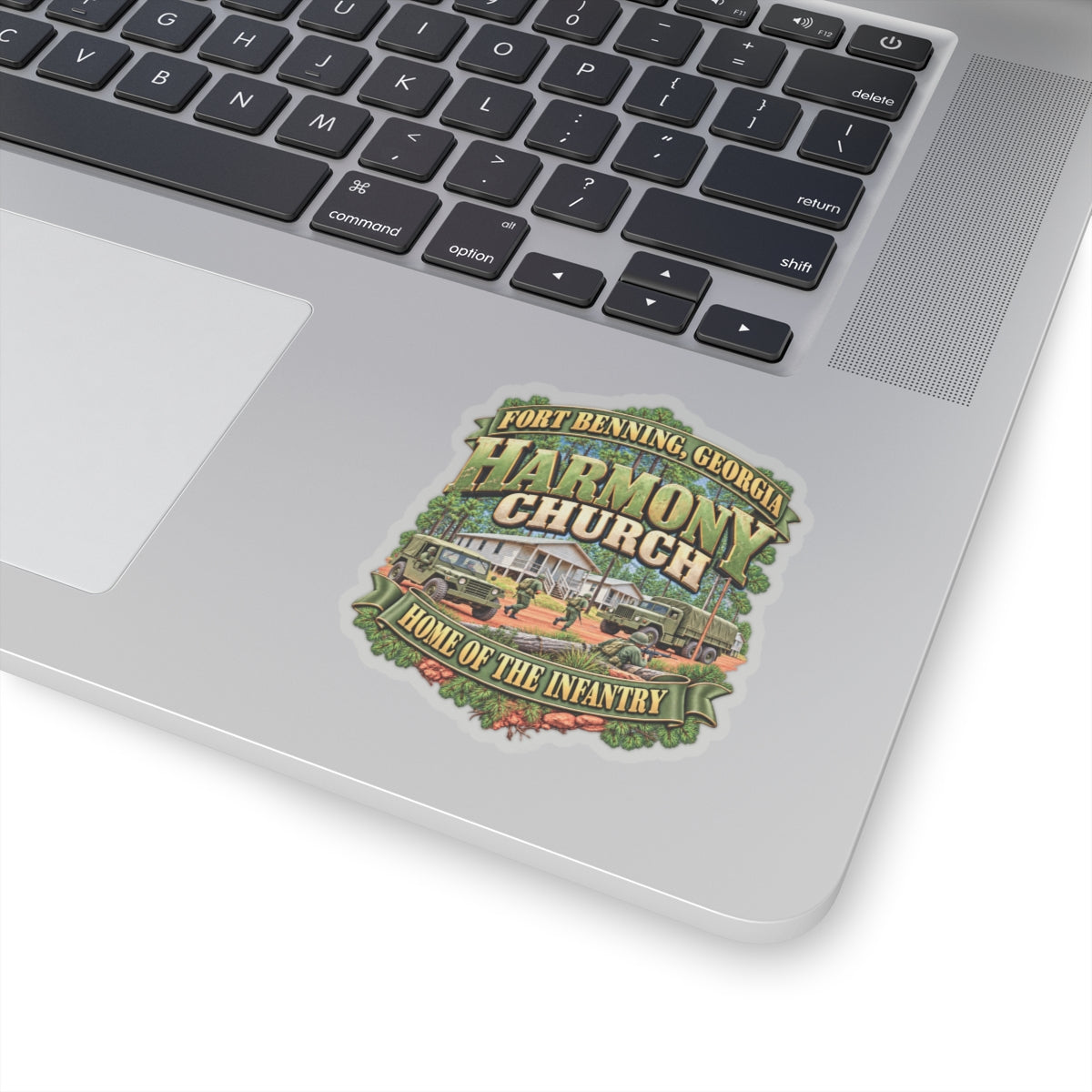 Kiss-Cut Stickers - Fort Benning, Georgia, Harmony Church - Home of the Infantry - 3D - Enhanced