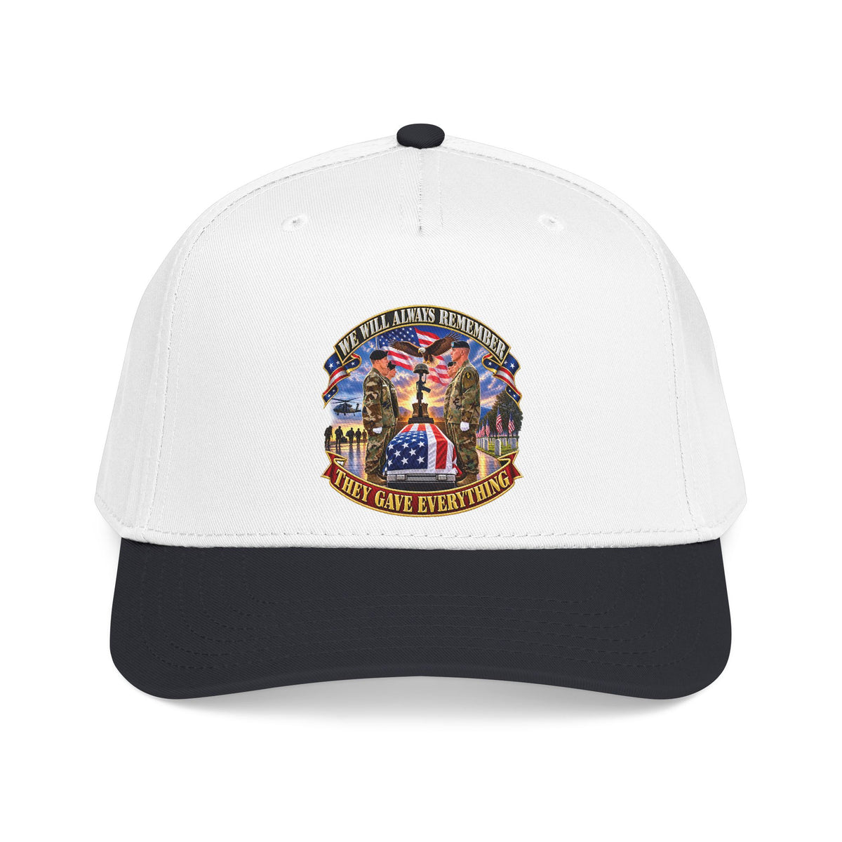 Mid Profile Baseball Cap - Emblem - We Will Always Remember - They Gave Everything - 3D - Enhanced