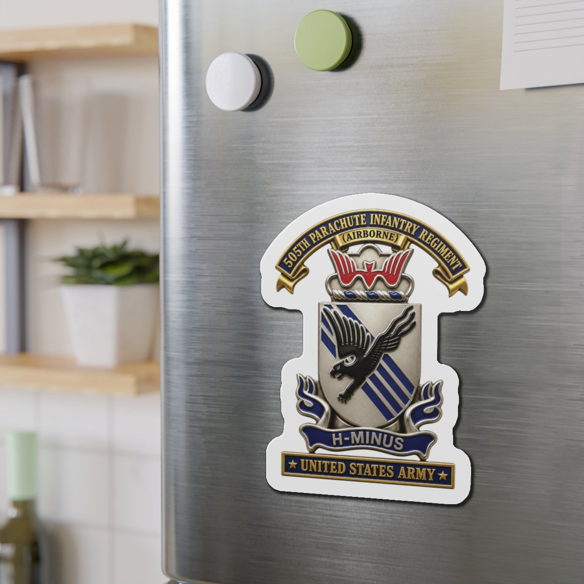 Die-Cut Magnets — Army - 505th Parachute Infantry Regiment (PIR) - DUI - United States Army - 3D - Enhanced