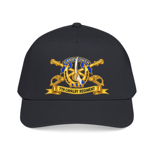 Mid Profile Baseball Cap — 7th Cavalry Regiment - DUI, Br, Ribbon wo Scene - 3D - Transparent
