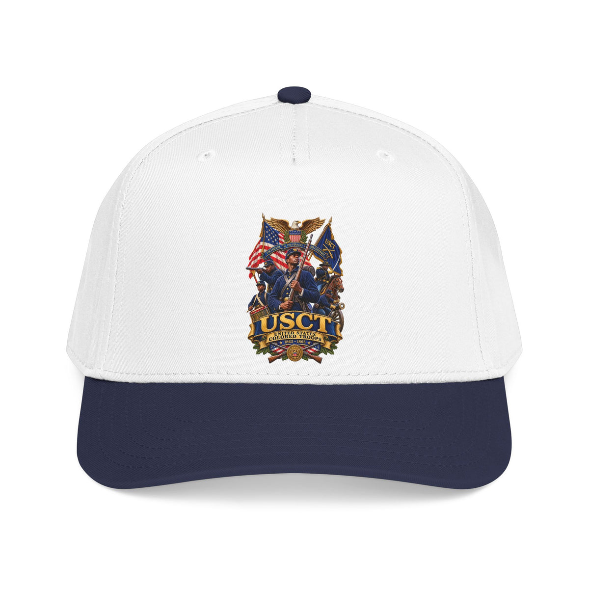 Mid Profile Baseball Cap - United States Colored Troops (USCT) - Civil War - 3D - Enhanced