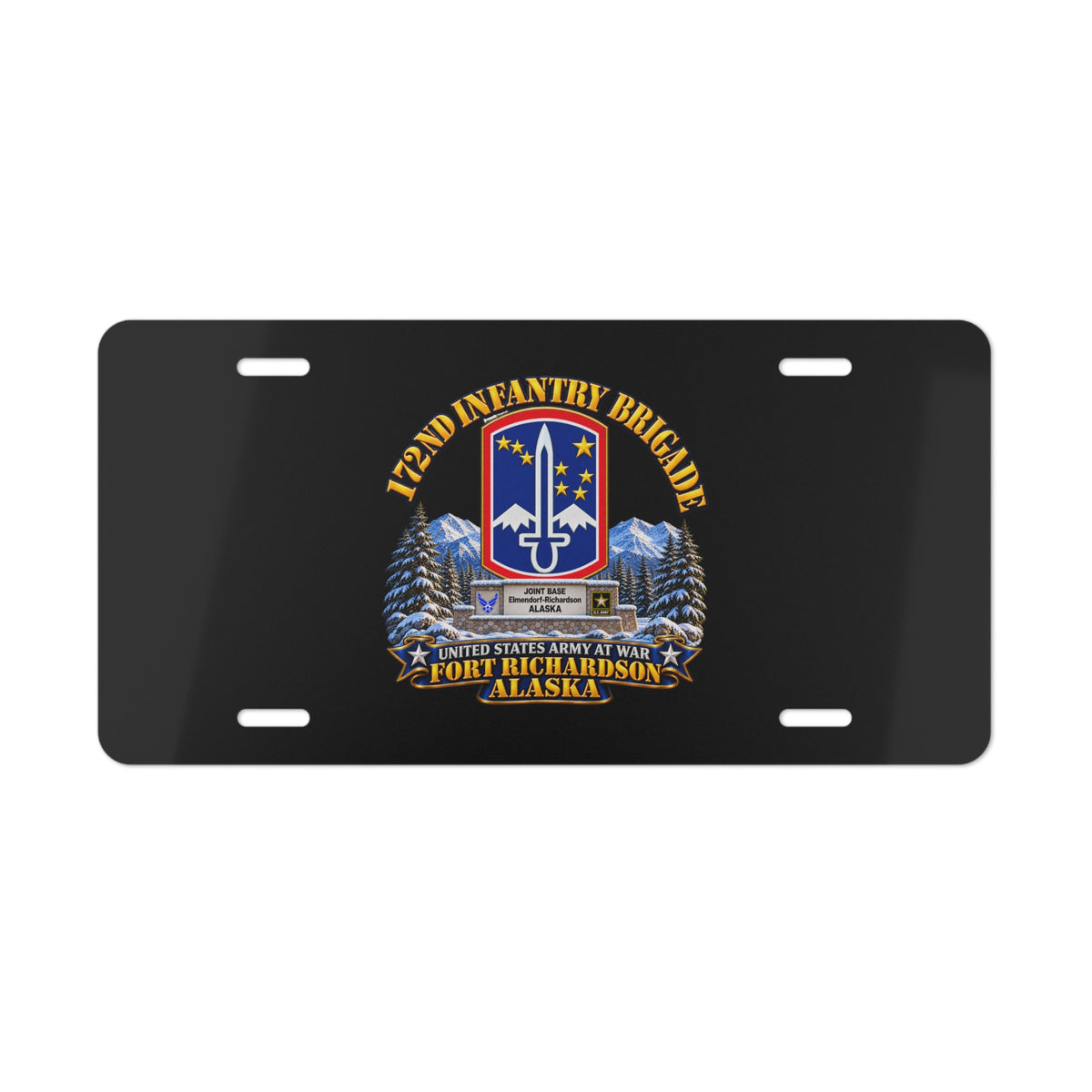 Vanity License Plate - 172nd Infantry Brigade - Ft Richardson, Alaska - 3D - Enhanced