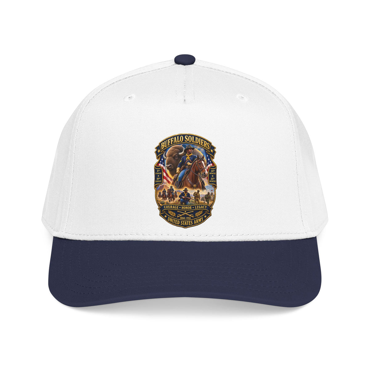 Mid Profile Baseball Cap - Overall Buffalo Soldiers Tribute - 3D - Enhanced