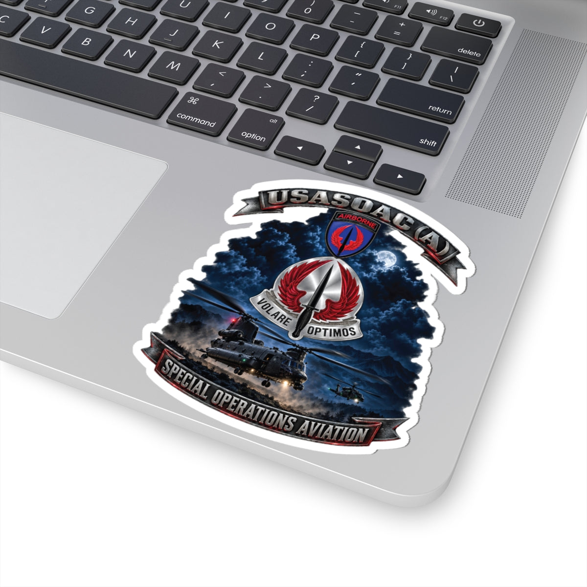 Kiss-Cut Stickers - USA Special Operations Aviation Command (Airborne) - SSI, DUI with Scene - 3D - Enhanced