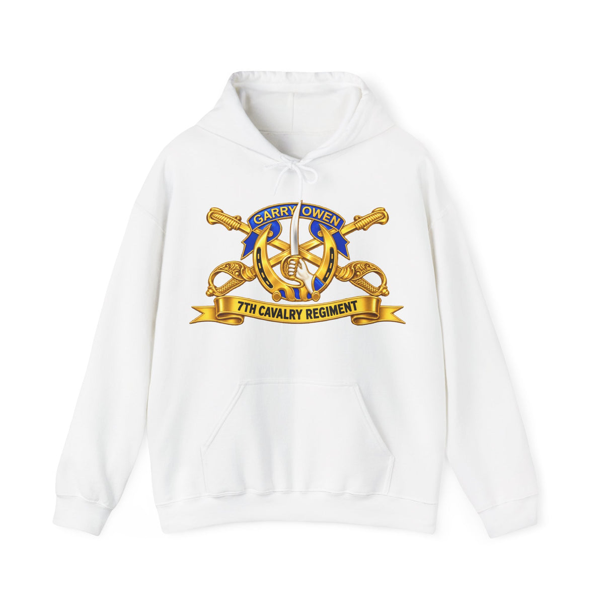 Hoodie — 7th Cavalry Regiment - DUI, Br, Ribbon wo Scene - 3D - Transparent