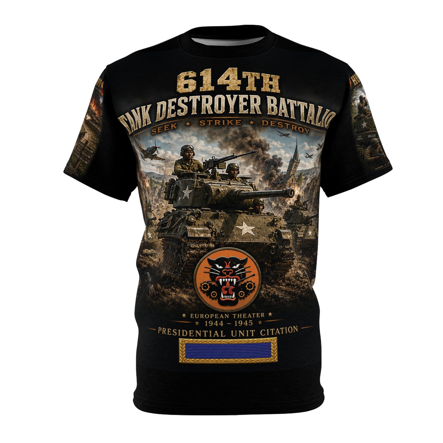 614th Tank Destroyer Battalion - World War II - Tribute Tee — "Hunting the Hunters"