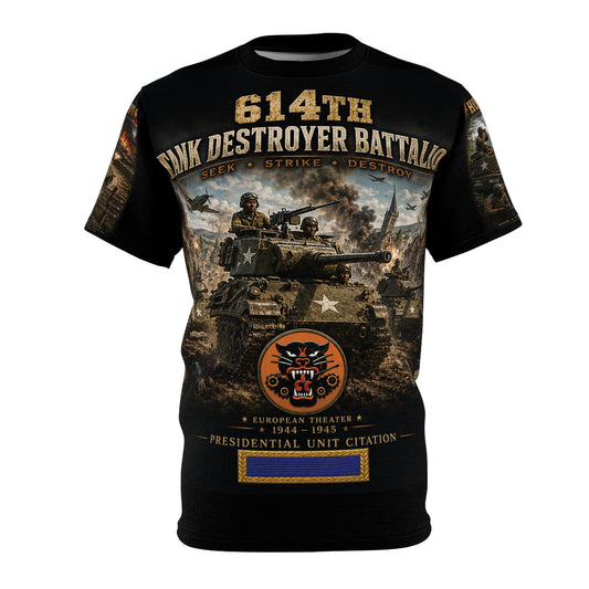 614th Tank Destroyer Battalion - World War II - Tribute Tee — "Hunting the Hunters"