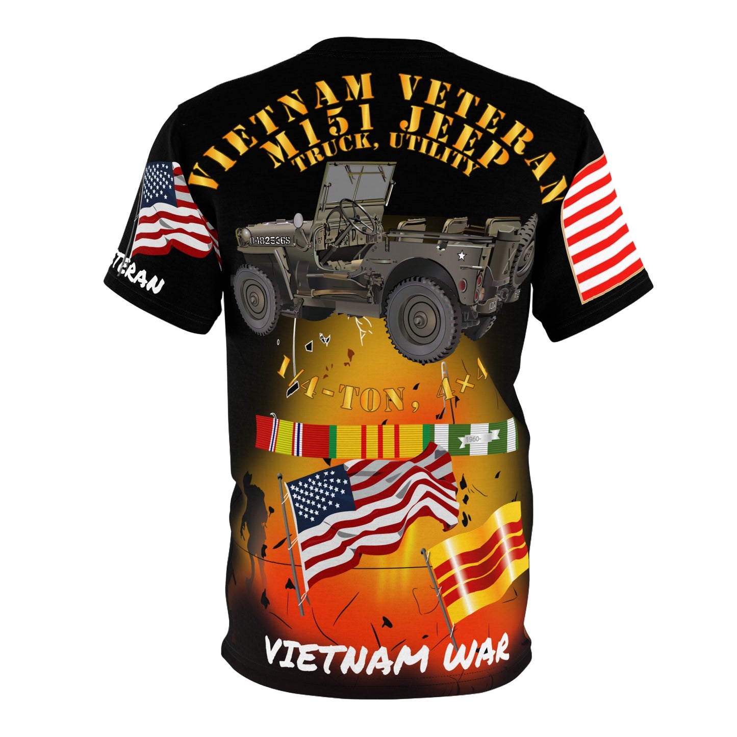 AOP - Vietnam War -  M151 Military Jeep - Combat Veteran with Vietnam Service Ribbons