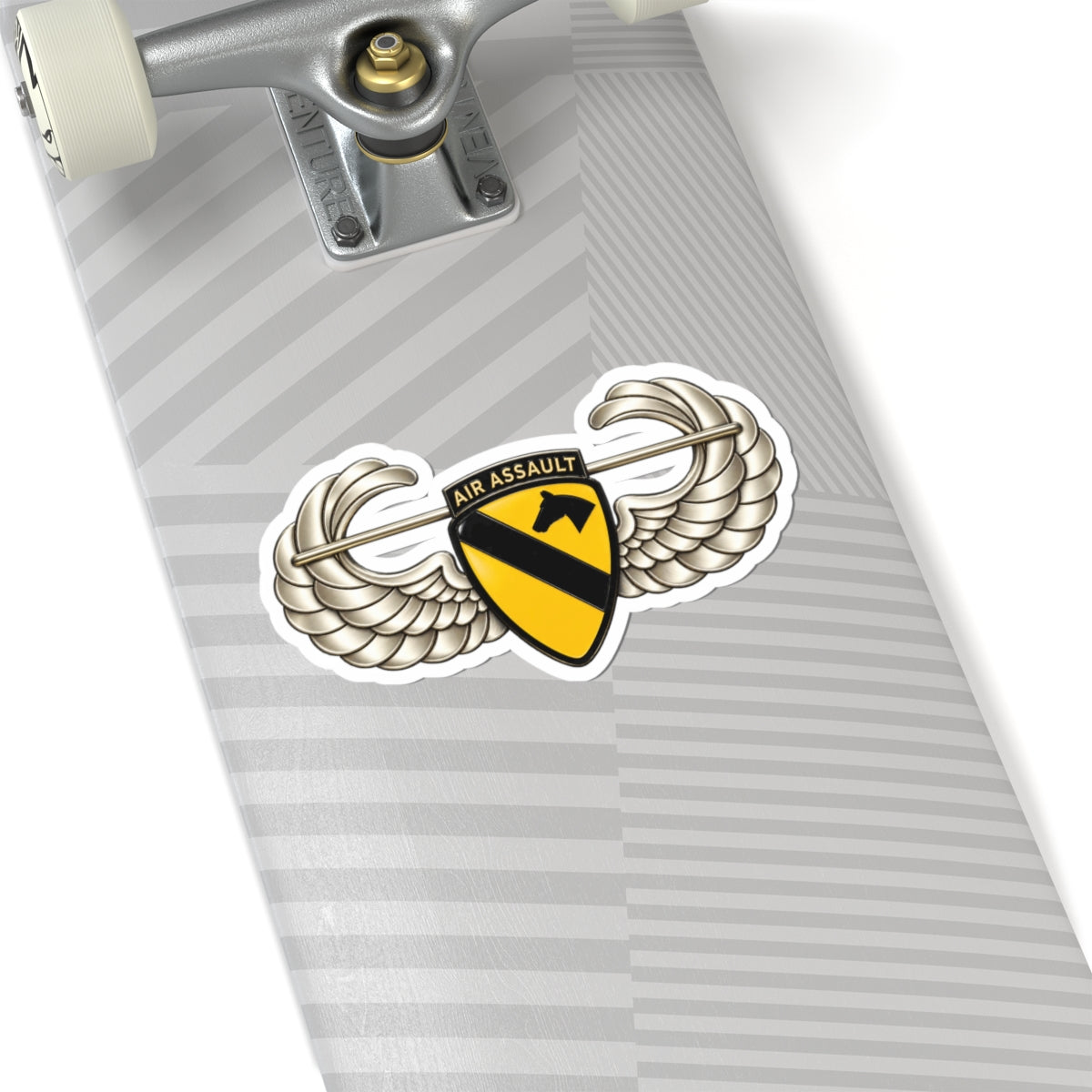 Kiss-Cut Stickers - 1st Cavalry Division w Air Assault Tab on Airborne Badge wo Txt - 3D - Transparent