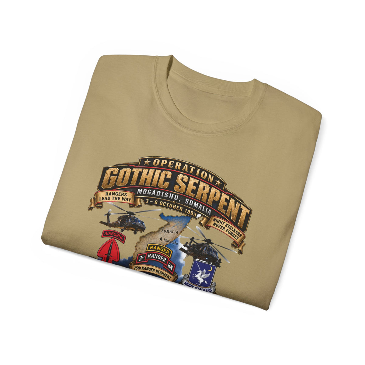 Unisex Ultra Cotton Tee - Operation Gothic Serpent - Mogadishi, Somalia - 3-6 Oct 1993 Tribute - 3D - Enhanced