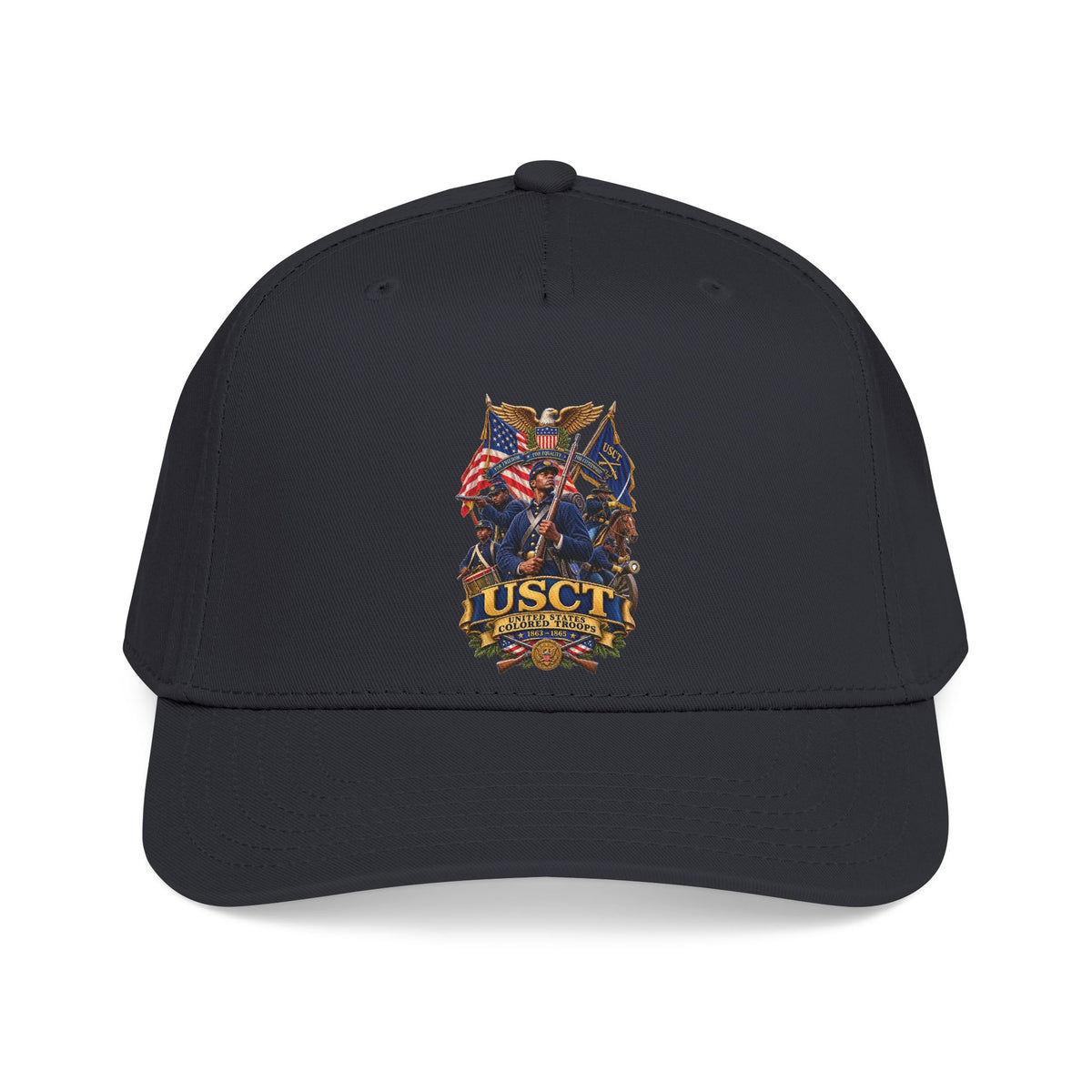 Mid Profile Baseball Cap - United States Colored Troops (USCT) - Civil War - 3D - Enhanced
