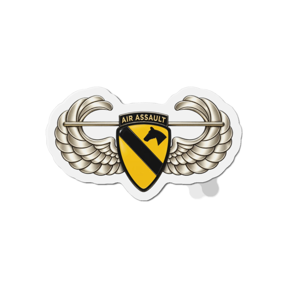 Die-Cut Magnets — 1st Cavalry Division w Air Assault Tab on Airborne Badge wo Txt - 3D - Transparent