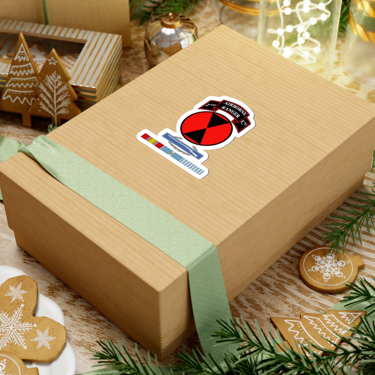 Kiss-Cut Stickers - 2nd Ranger Infantry Co - 7th ID SSI w CIB Korea Svc X 300