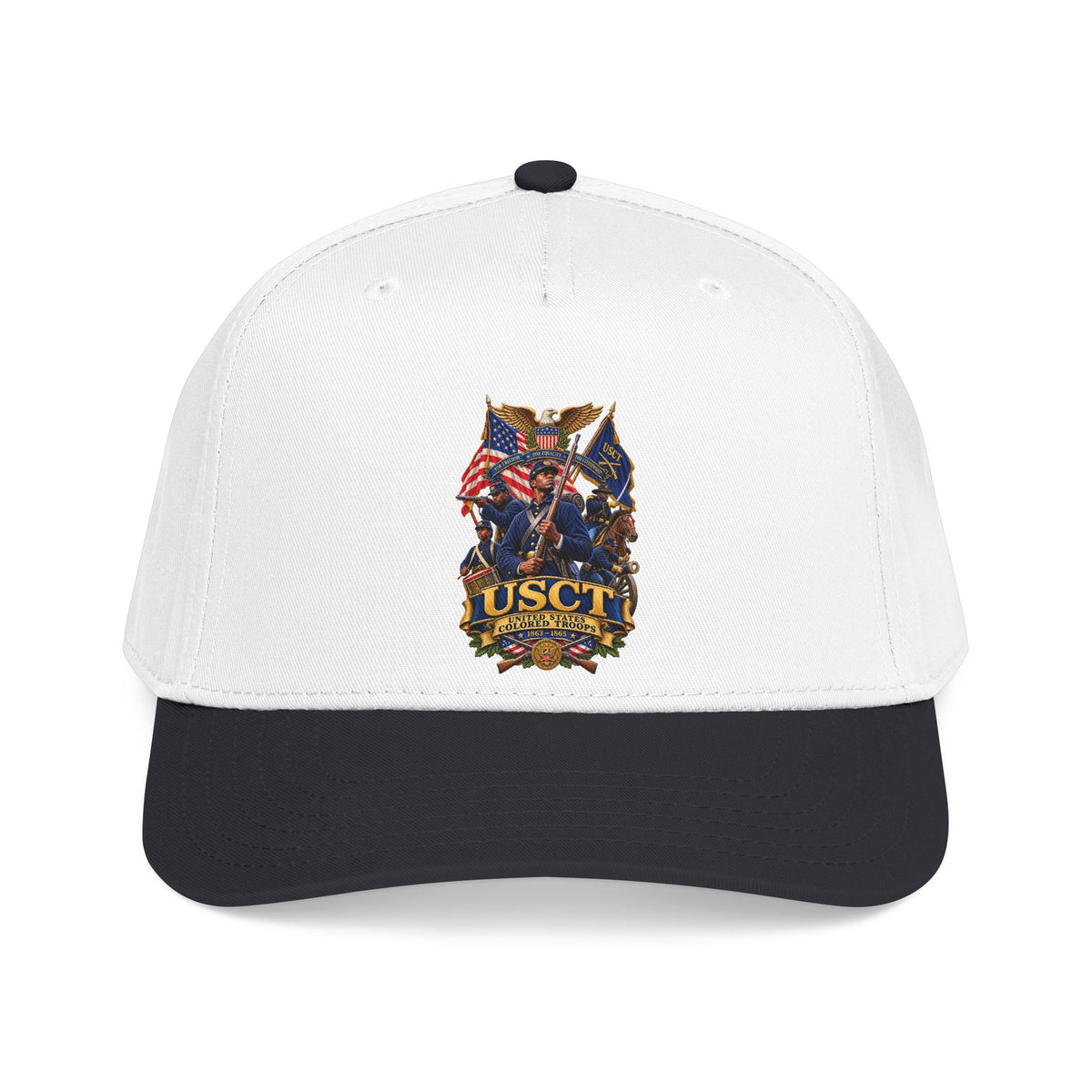 Mid Profile Baseball Cap - United States Colored Troops (USCT) - Civil War - 3D - Enhanced