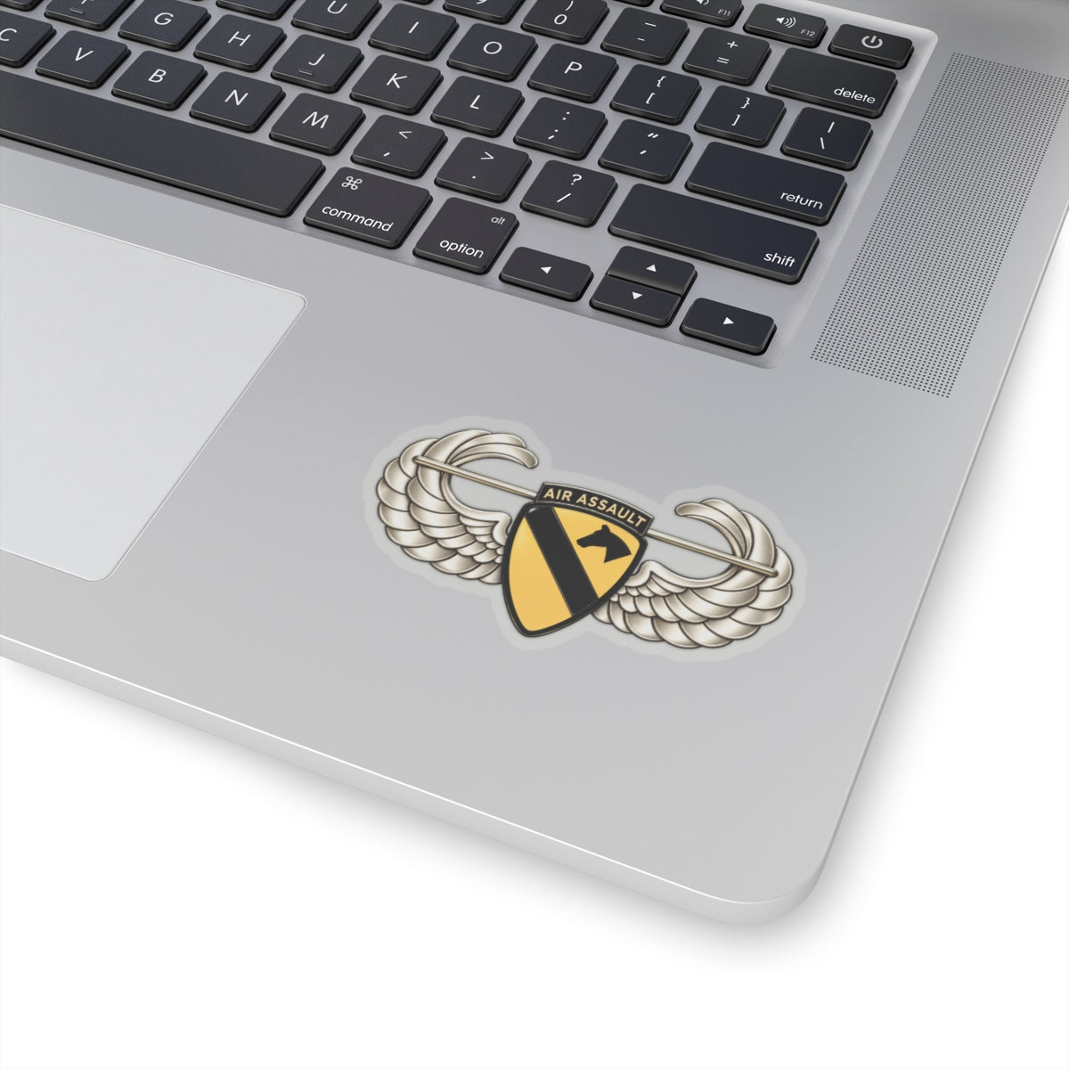 Kiss-Cut Stickers - 1st Cavalry Division w Air Assault Tab on Airborne Badge wo Txt - 3D - Transparent