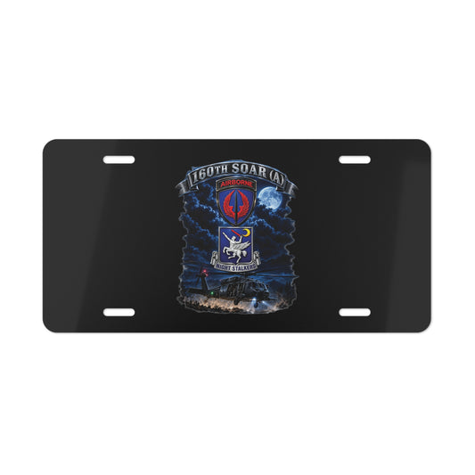 Vanity License Plate - USASOAC - SSI, 160th Special Operations Regiment Airborne  DUI with Scene Blackhawk - 3D - Enhanced