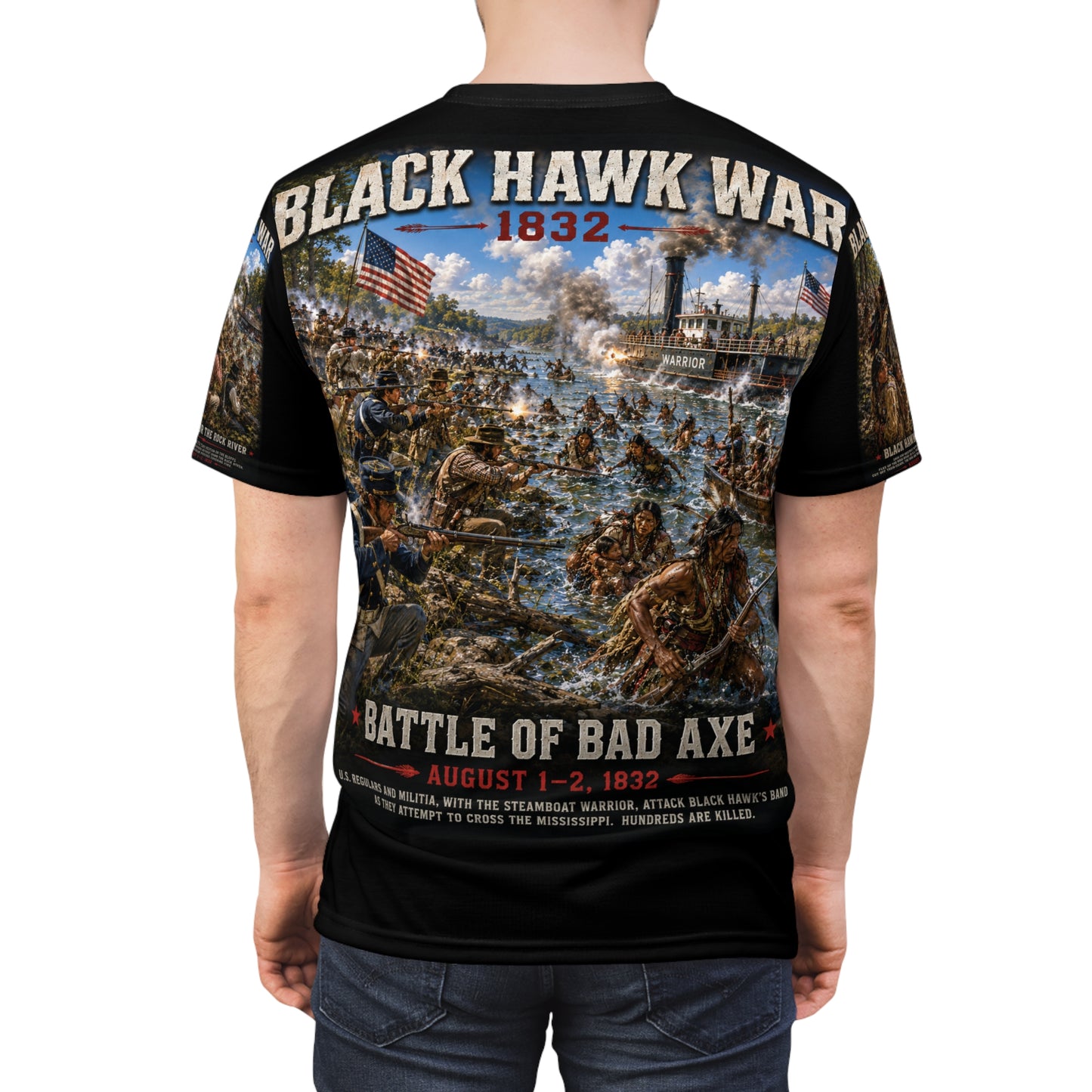 Black Hawk Wars (1832) Tribute Tee - "Struggle for Rock River Country - Illinois and Wisconsin"