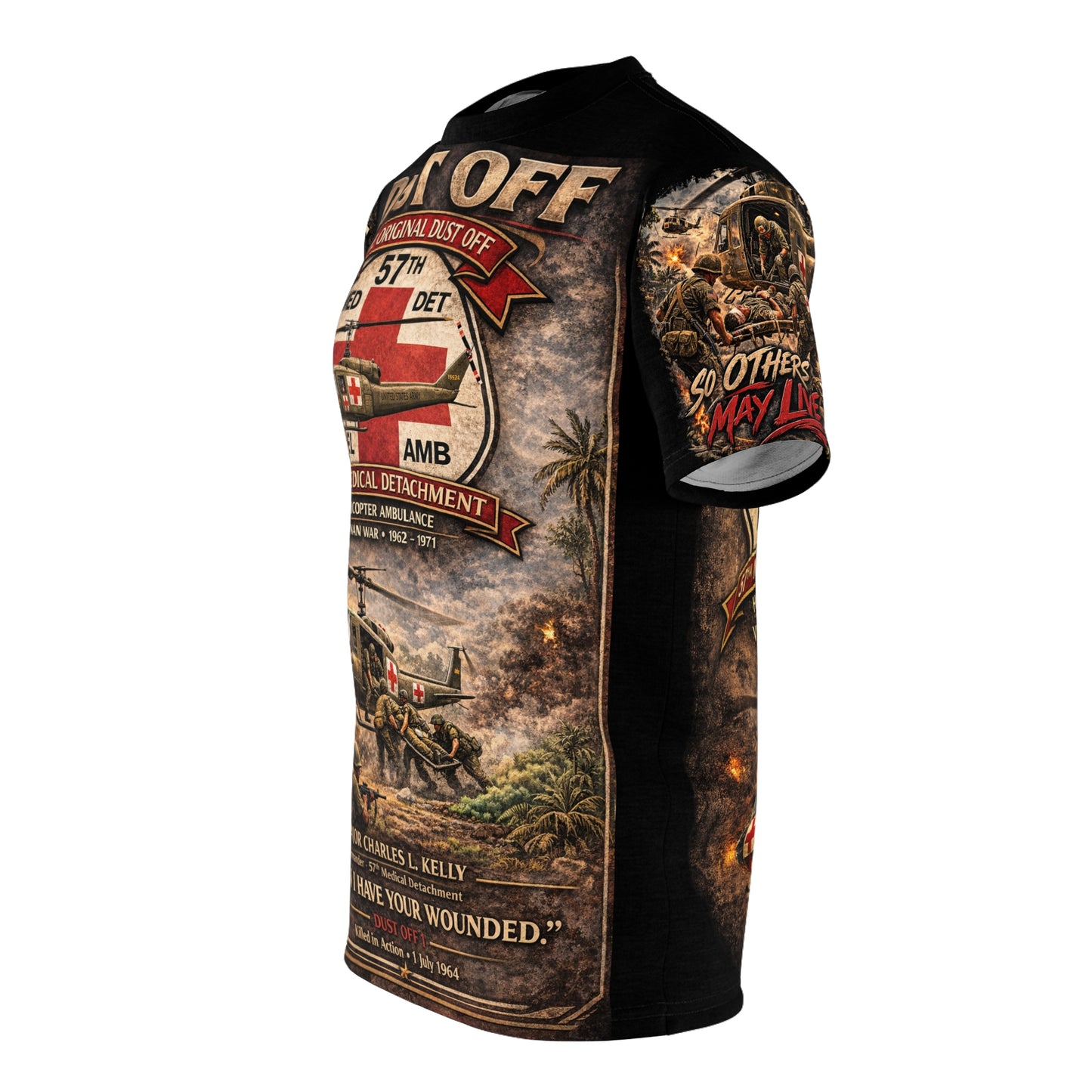 57th Medical Detachment Vietnam Tribute Tee — "The Original Dustoff" (Major Charles L. Kelly)