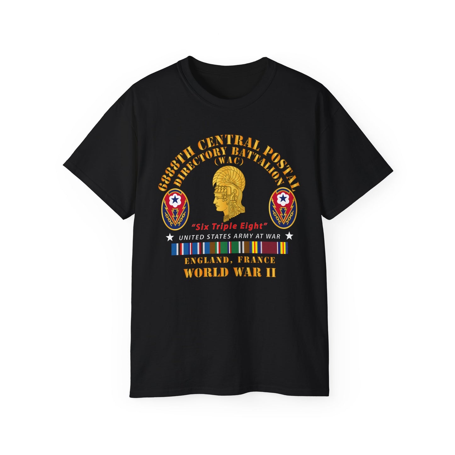 Unisex Ultra Cotton Tee - Army - 6888th Central Postal Directory Battalion - World War II Service Medals