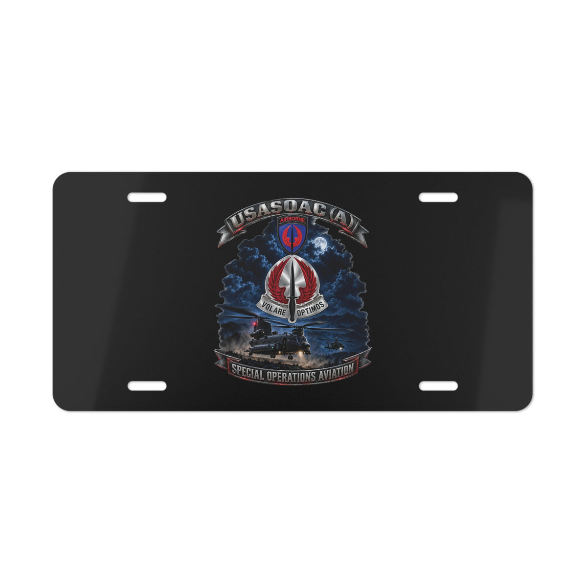 Vanity License Plate - USA Special Operations Aviation Command (Airborne) - SSI, DUI with Scene - 3D - Enhanced