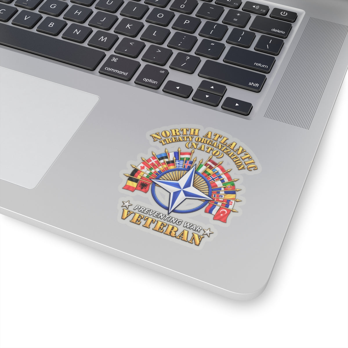 Kiss-Cut Stickers - NATO - Polished NATO Veteran - with flags - 3D - Transparent