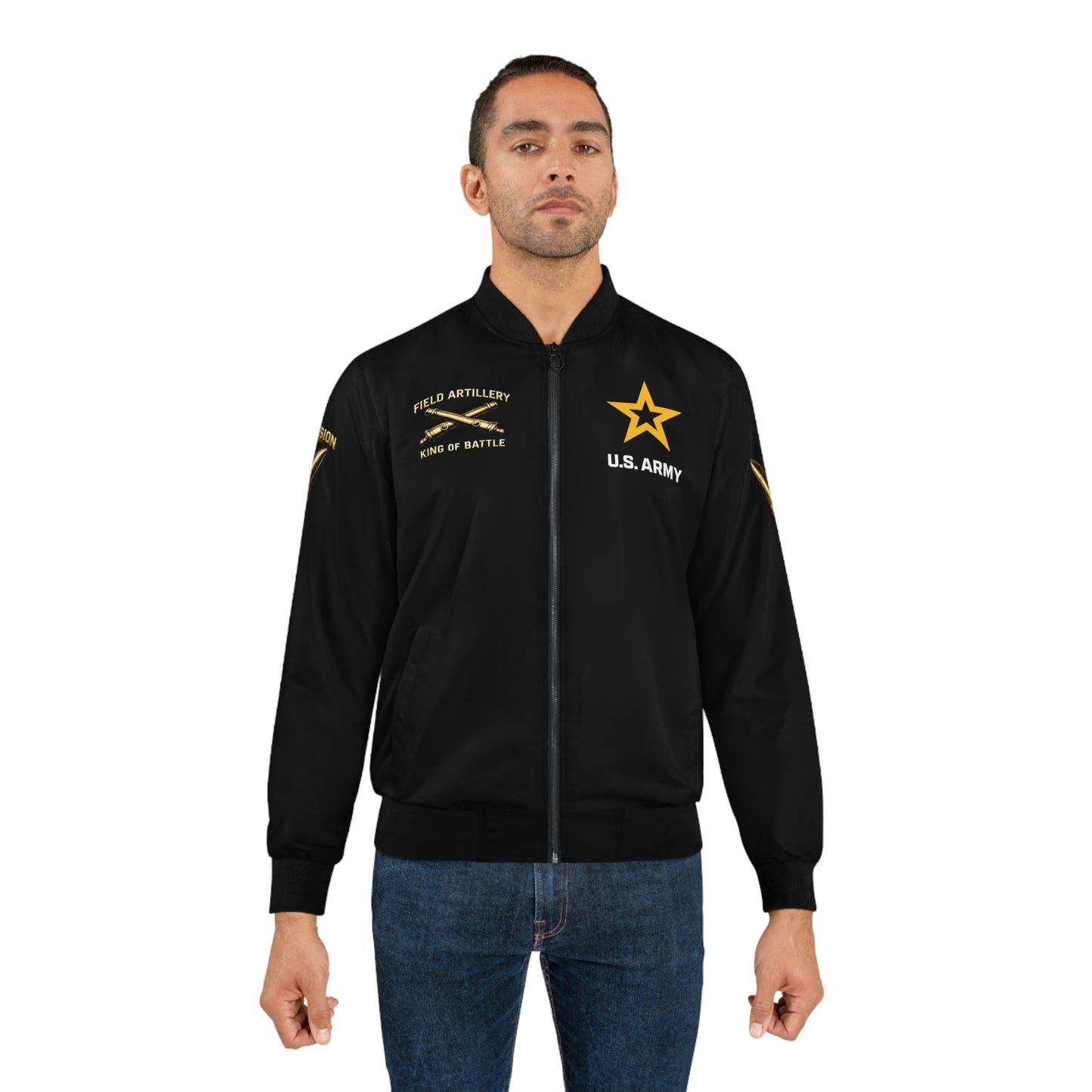 U.S. Army 'King of Battle' Bomber Jacket – 155mm Howitzer Field Artillery Military Jacket "King of Battle" Series